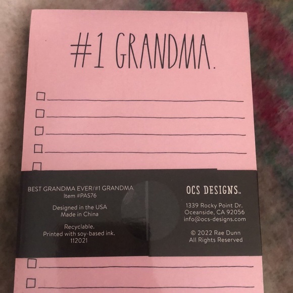 Rae Dunn notepad set 70 sheets each (140 total) BEST GRANDMA EVER and #1 GRANDMA - Picture 3 of 4